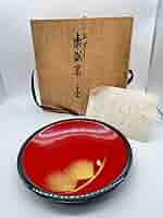 【日展作家】輪島塗　名工【仲谷善蔵】造　沈金　金銀蒔絵　牡丹の図　盛器　共箱 Amazon.co.jp: 日展作家輪島塗 名工仲谷善蔵造 沈金 金銀蒔絵